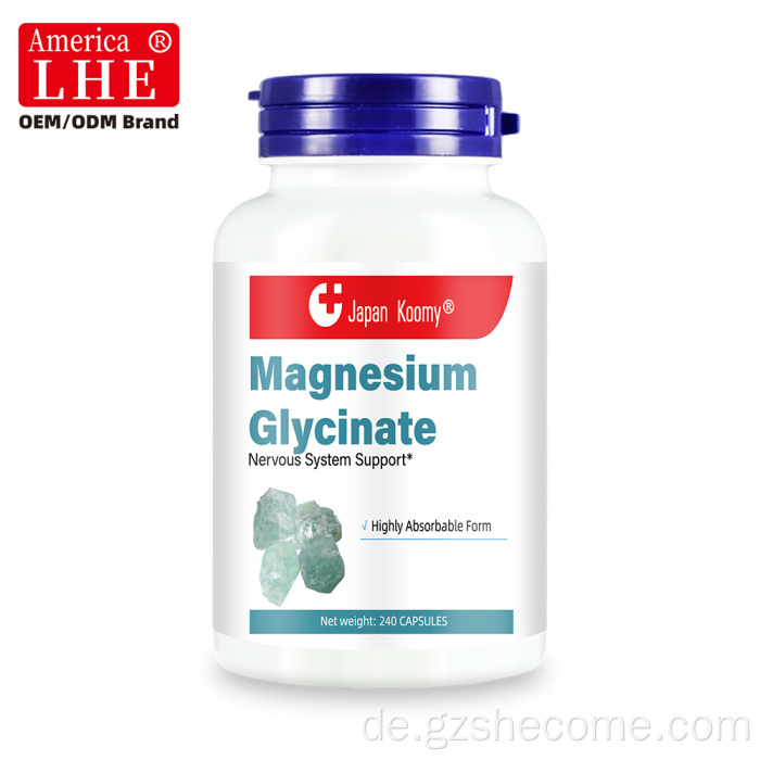 Shecome Magnesiumglycinat-Kapseln unterstützen das Nervensystem